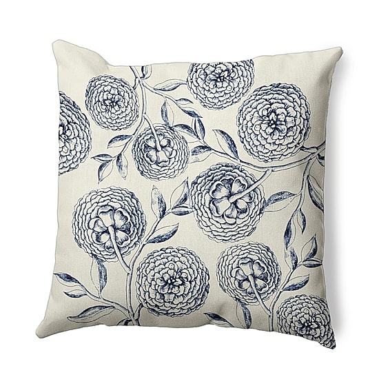 Antique Flowers Square Throw Pillow