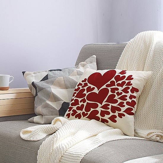 Hearts All Around Square Throw Pillow