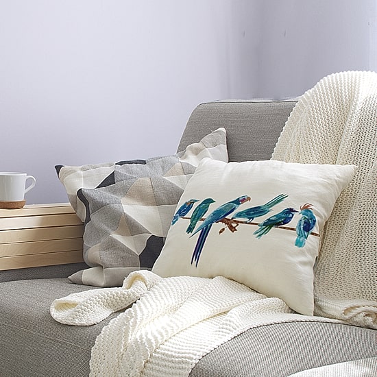 Morning Birds Square Throw Pillow