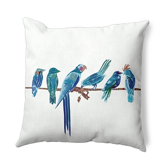 Morning Birds Square Throw Pillow