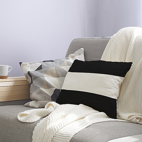 Wide Stripe Square Throw Pillow