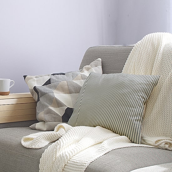 Ticking Stripe Square Throw Pillow