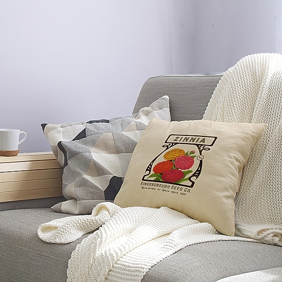 Zinnia Square Throw Pillow