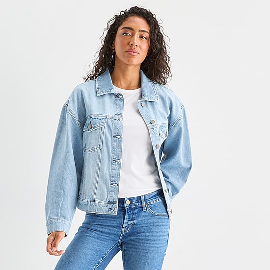 A.N.A Womens Denim Midweight Jacket - JCPenney