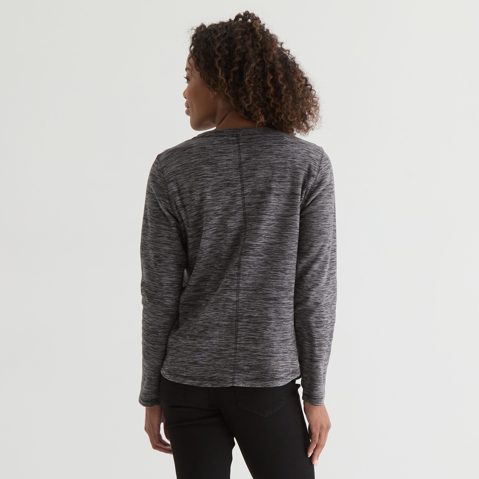 St. John's Bay Womens V Neck Polar Fleece Long Sleeve Sweatshirt