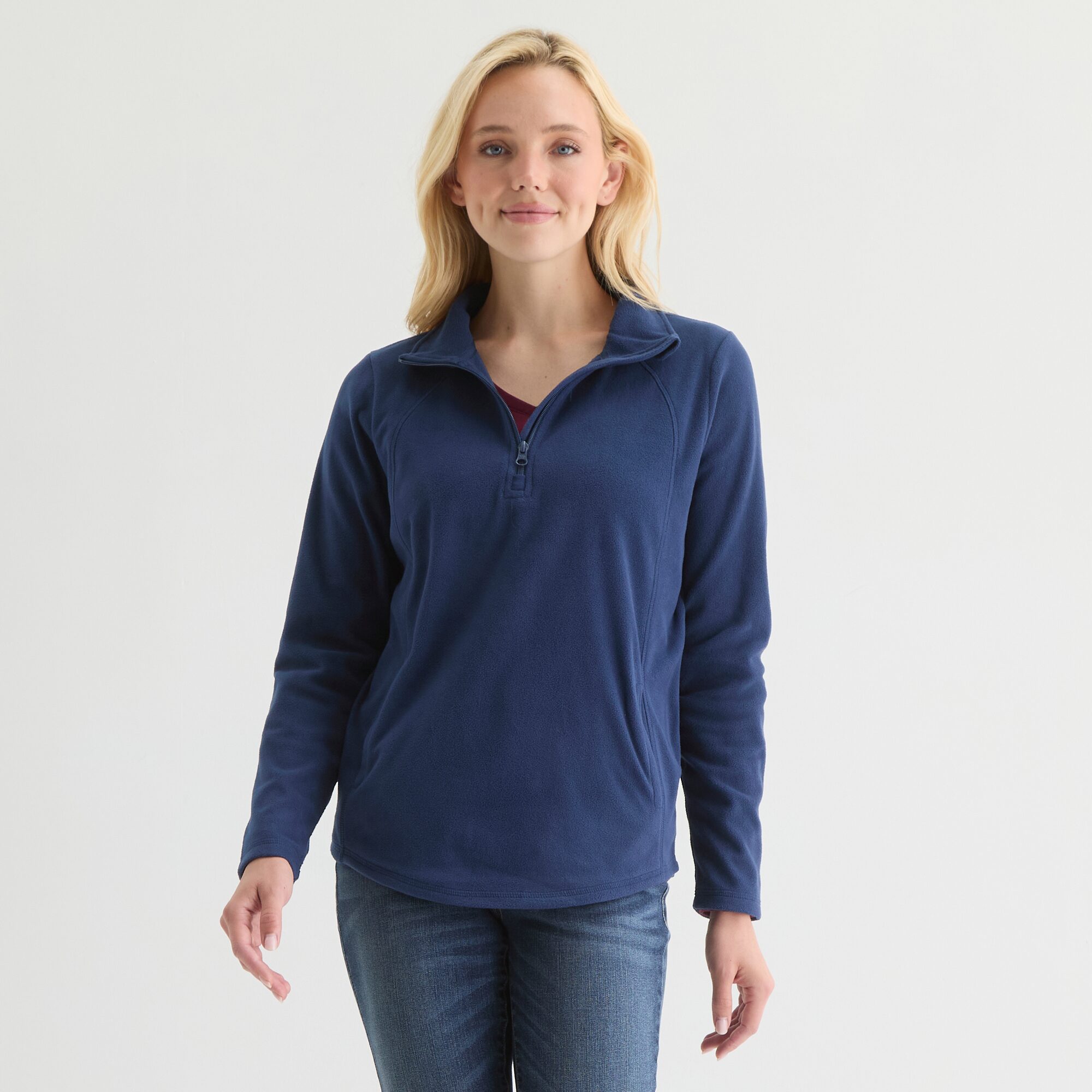 St. John's Bay Womens Long Sleeve Quarter-Zip Pullover
