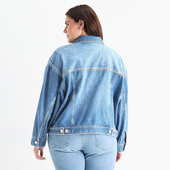 A.N.A Womens Plus Denim Midweight Jacket