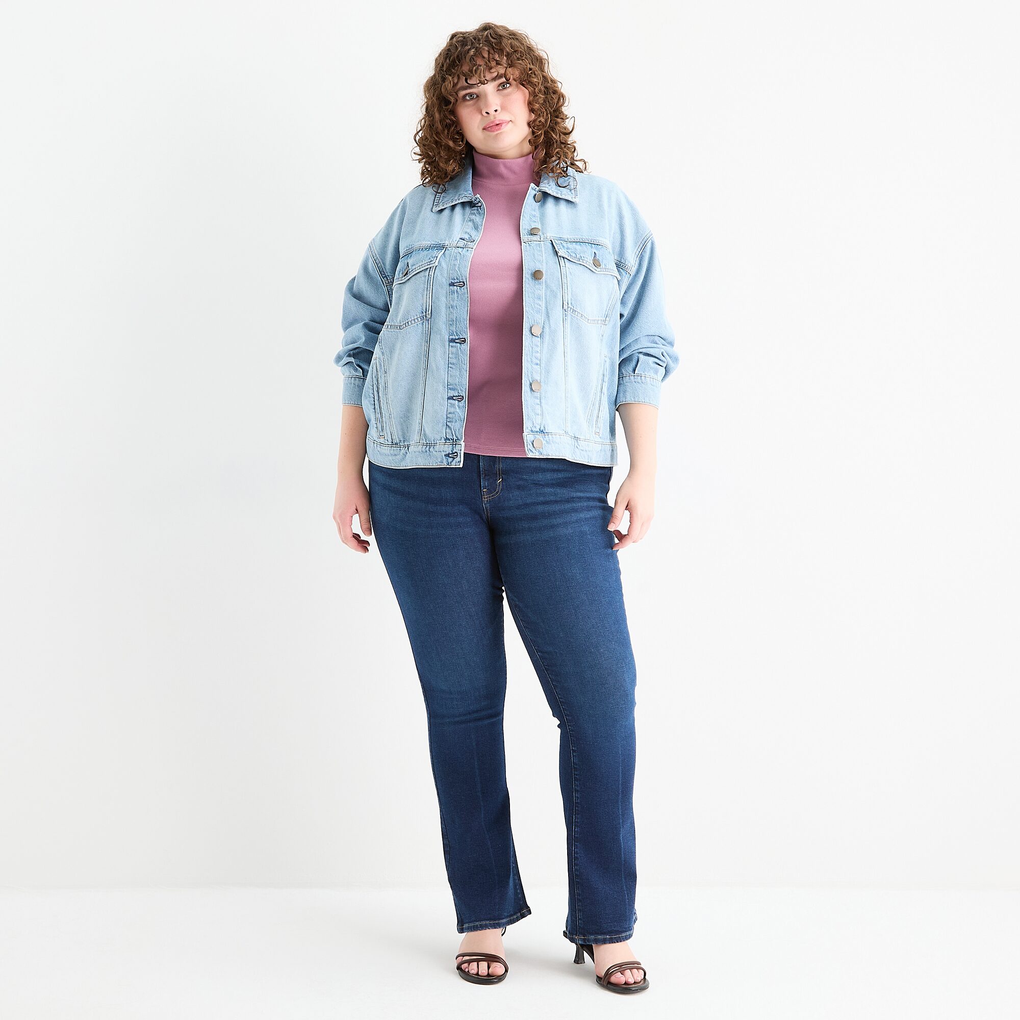 a.n.a Womens Plus Denim Midweight Jacket