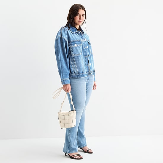 A.N.A Womens Plus Denim Midweight Jacket