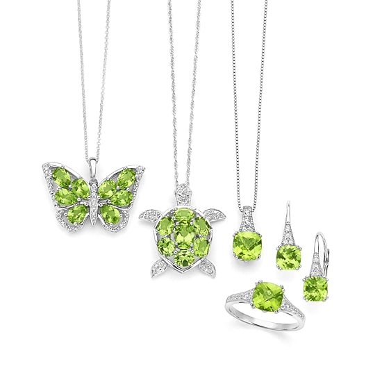 Gemstone Sterling Silver Cushion Drop Earrings