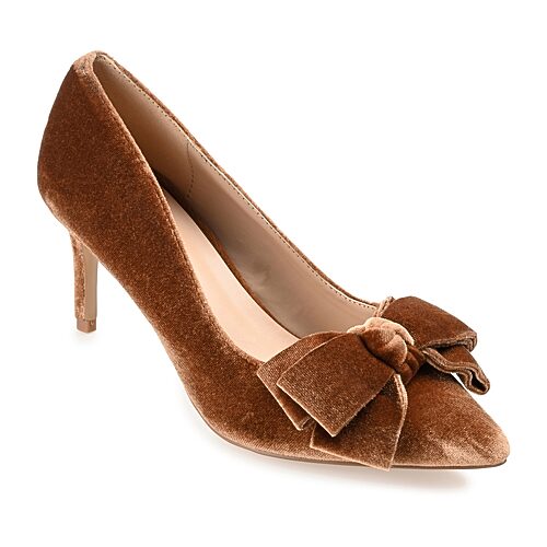 Journee Collection Crystol Womens Pointed Closed Toe Stiletto Heel Pumps, 8 Medium, Brown