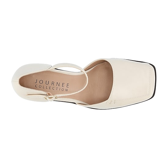 Journee Collection Evangeline Womens Moc Closed Toe Stacked Heel Pumps