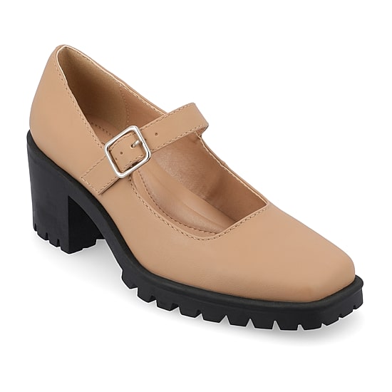 Journee Collection Gladys Womens Square Closed Toe Block Heel Pumps