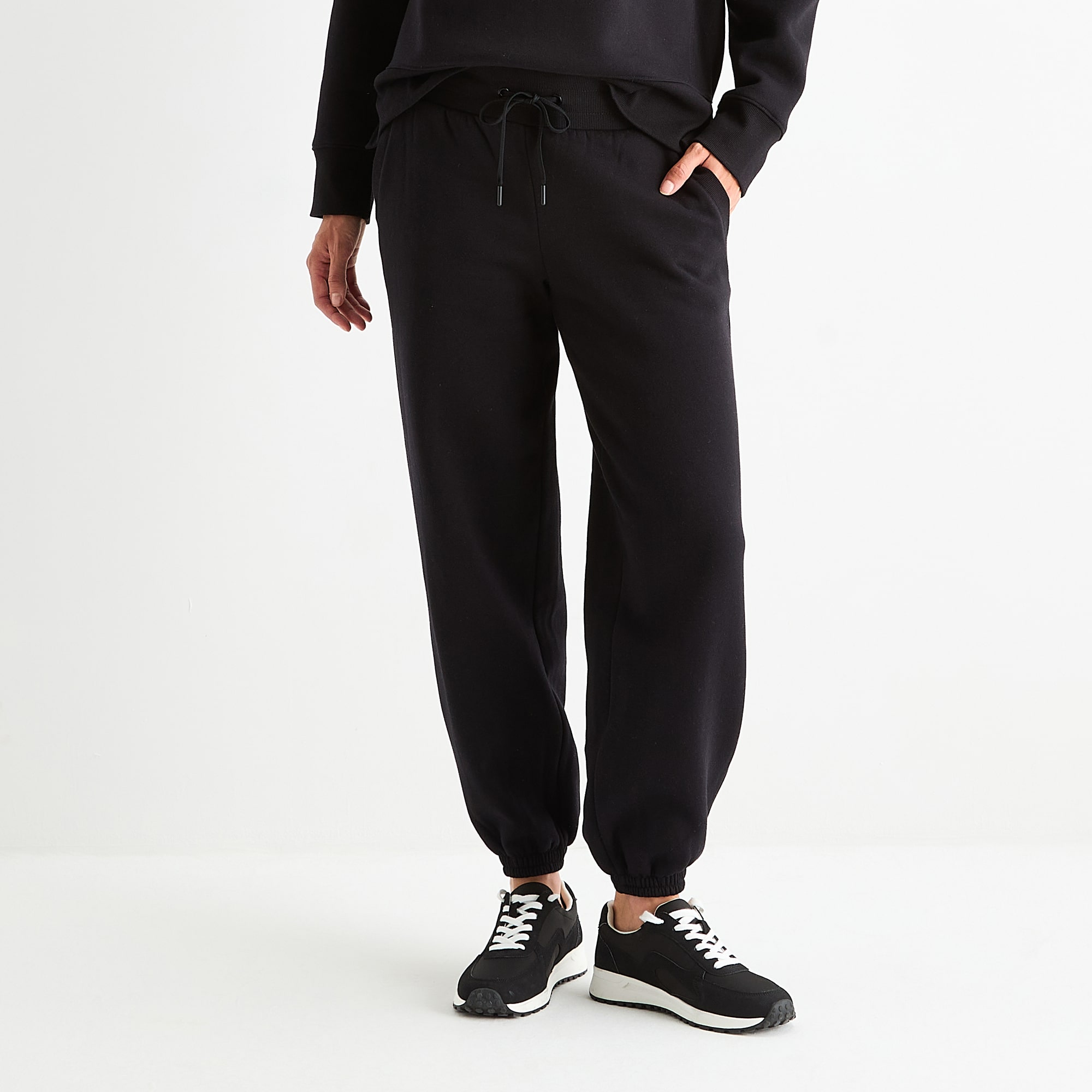 Xersion Womens Drawstring Waist Cuffed Mid Rise Regular Fit Petite Fleece Active Jogger Pant