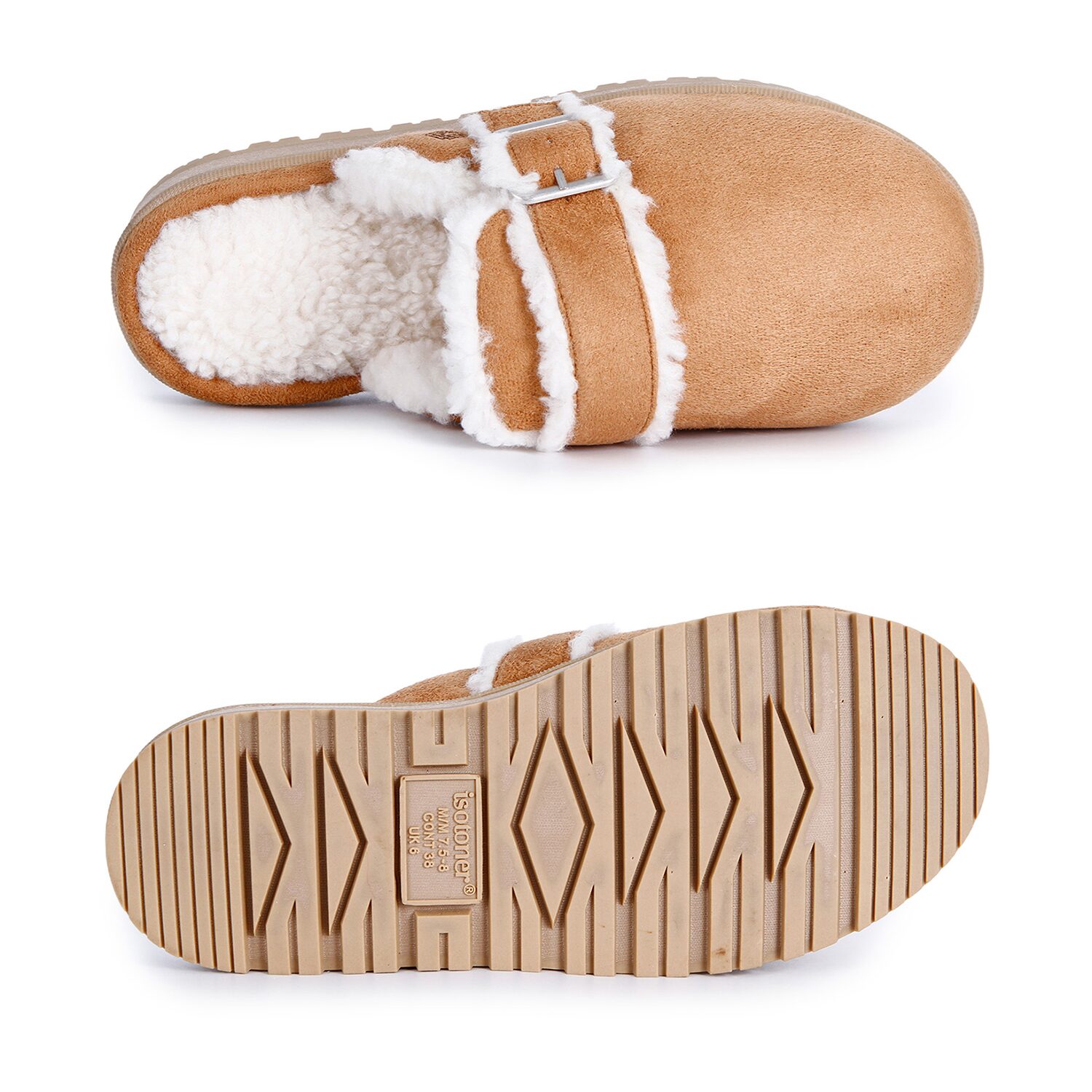 Isotoner Buckle Scuff Womens Slip-On Slippers