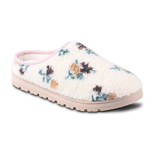 Isotoner Sherpa Womens Clog Slippers In Brown