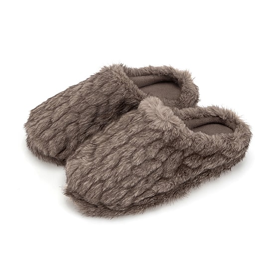 Isotoner Textured Fur Womens Clog Slippers