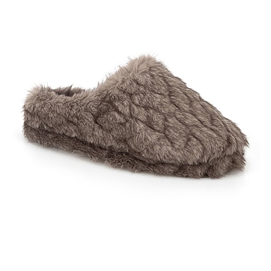 Isotoner Textured Fur Womens Clog Slippers