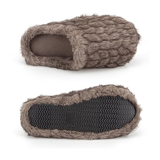 Isotoner Textured Fur Womens Clog Slippers