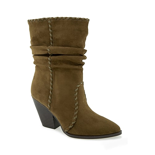 Esprit Womens Windy Block Heel Slouch Boots In Green