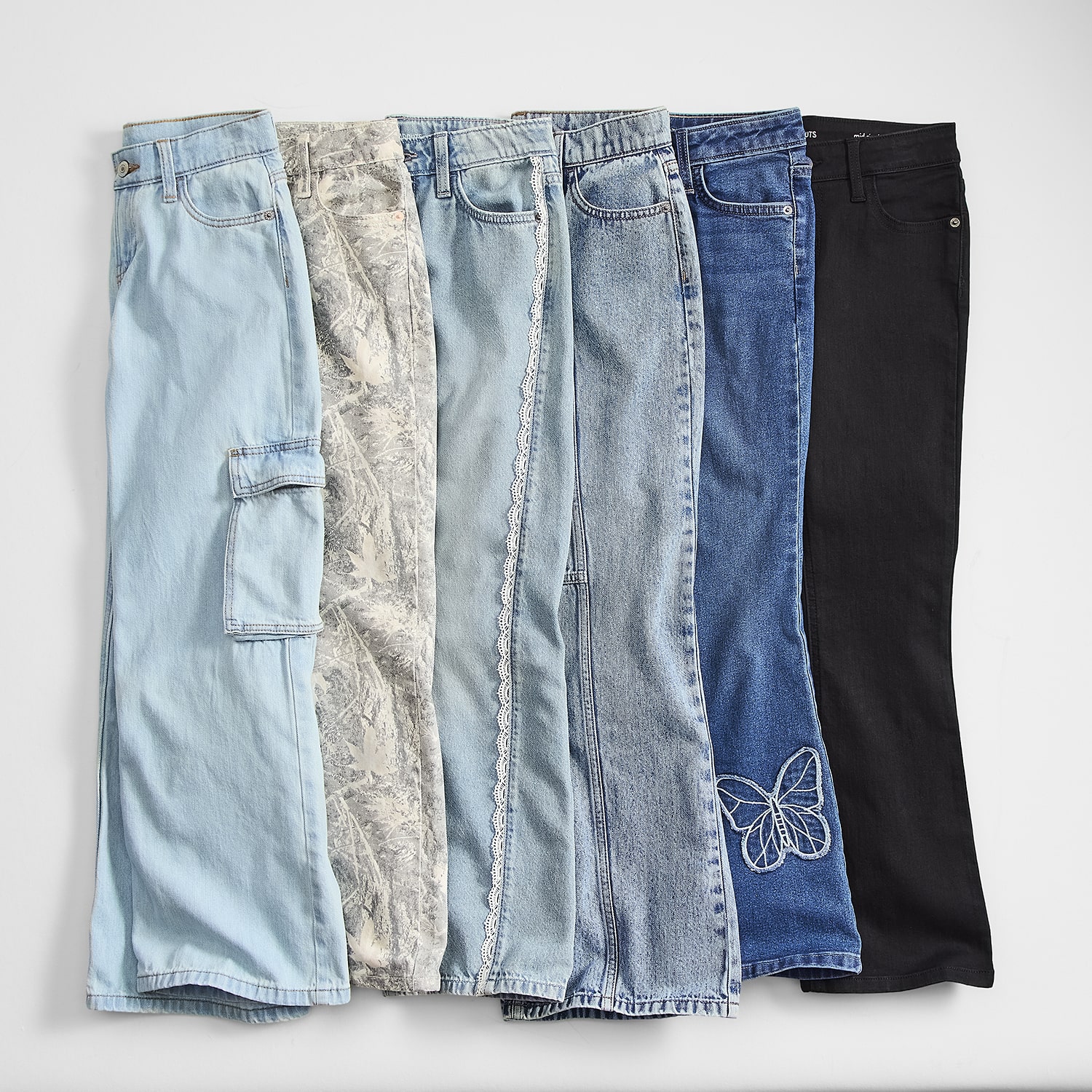 Thereabouts Little & Big Kid Girls Adjustable Waist High Rise Wide Leg Jean