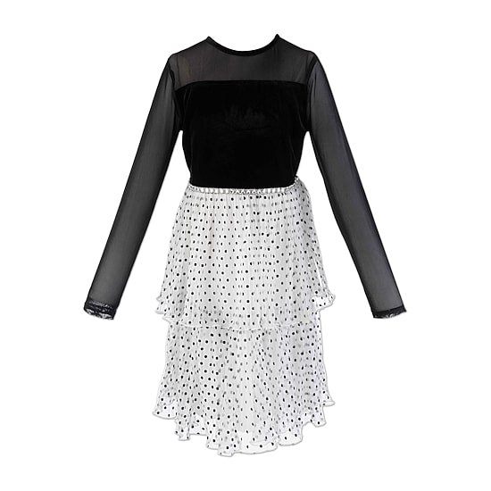 Speechless Big Kid Girls Fitted Long Sleeve Velvet Fit + Flare Dress