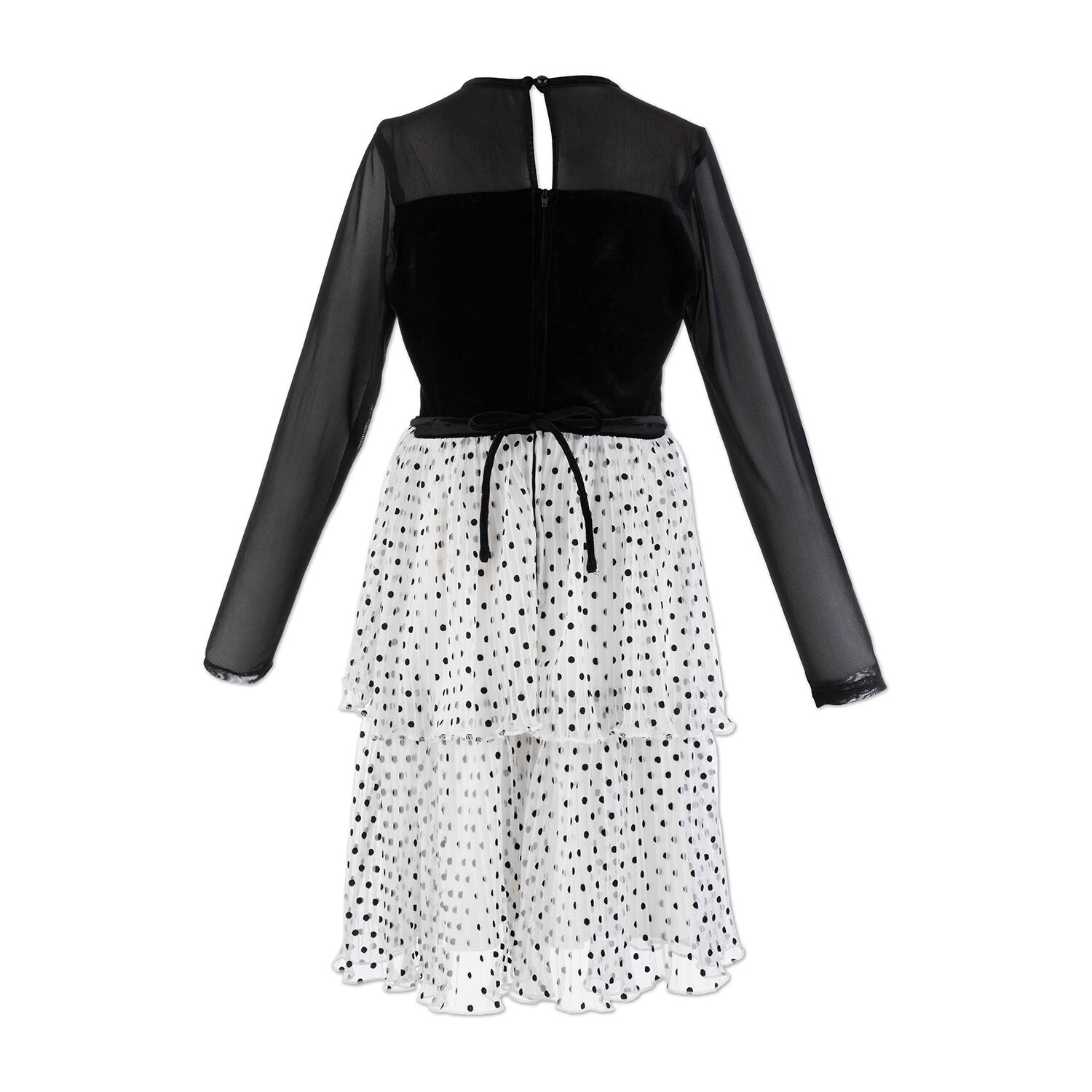 Speechless Big Kid Girls Long Sleeve Fitted Velvet Fit + Flare Dress