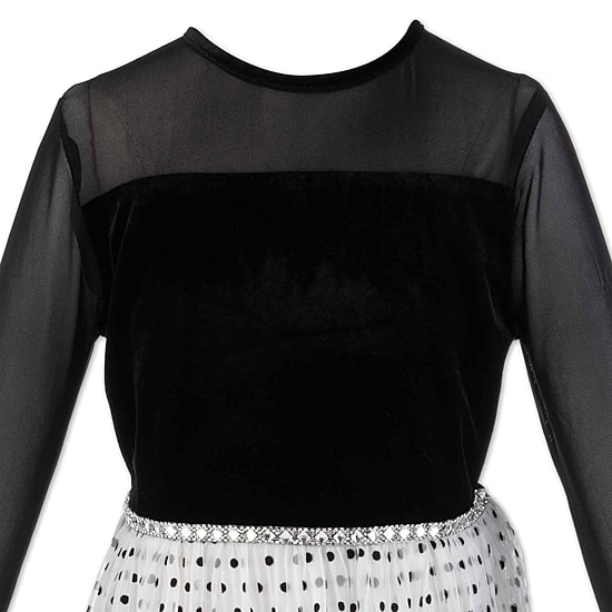 Speechless Big Kid Girls Fitted Long Sleeve Velvet Fit + Flare Dress