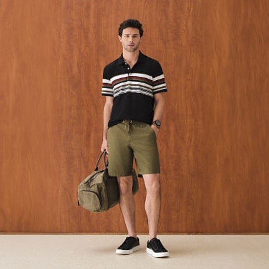 mutual weave Mens Relaxed Fit Short Sleeve Polo Shirt