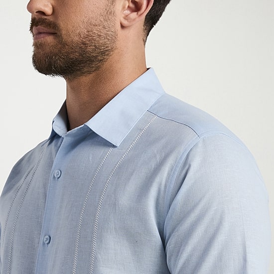 Cubavera Mens Short Sleeve Regular Fit Embroidered Button-Down Shirt