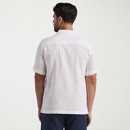 Cubavera Mens Short Sleeve Regular Fit Button-Down Shirt