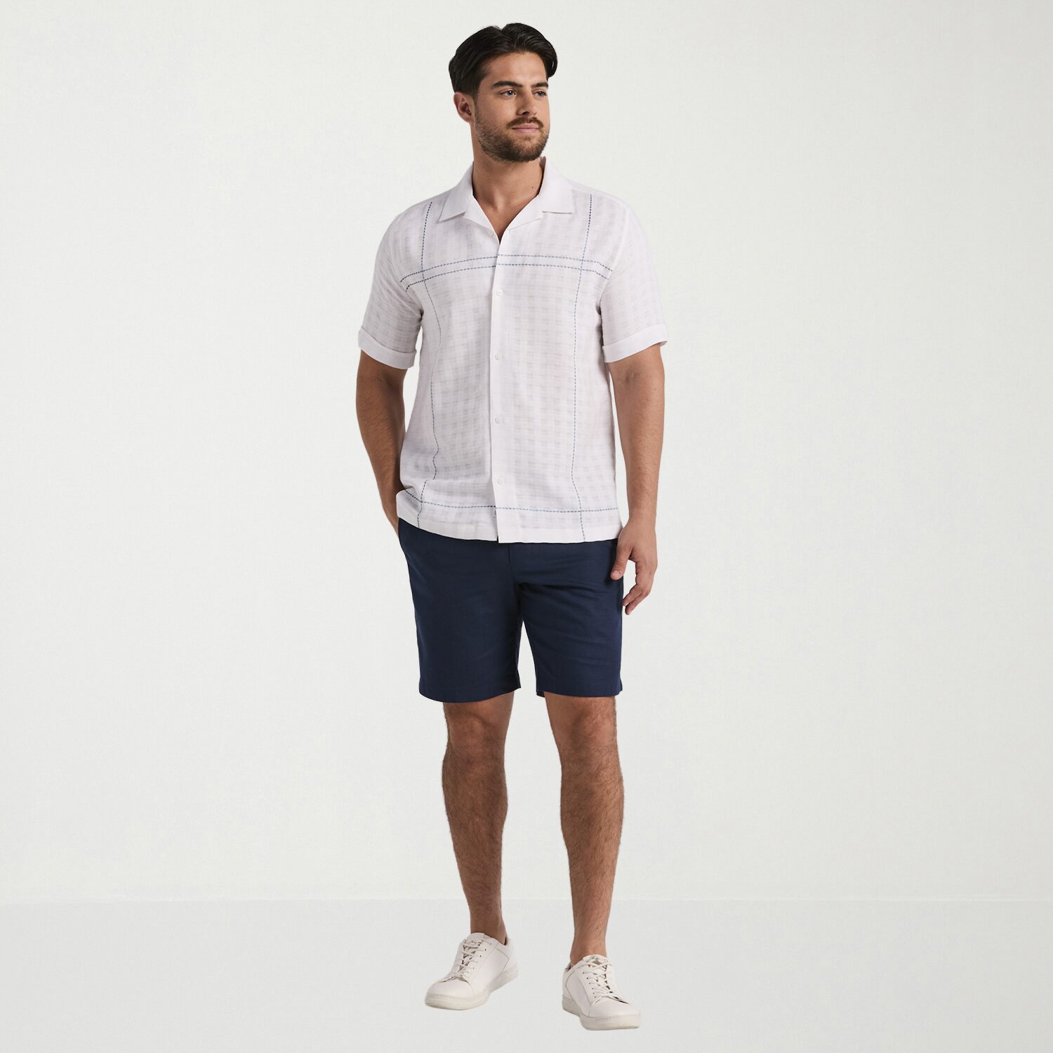 Cubavera Mens Short Sleeve Regular Fit Button-Down Shirt