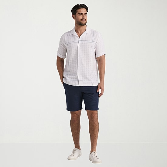 Cubavera Mens Short Sleeve Regular Fit Button-Down Shirt