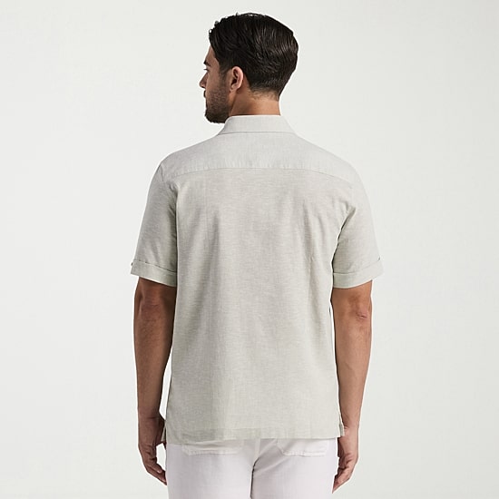 Cubavera Mens Short Sleeve Regular Fit Button-Down Shirt
