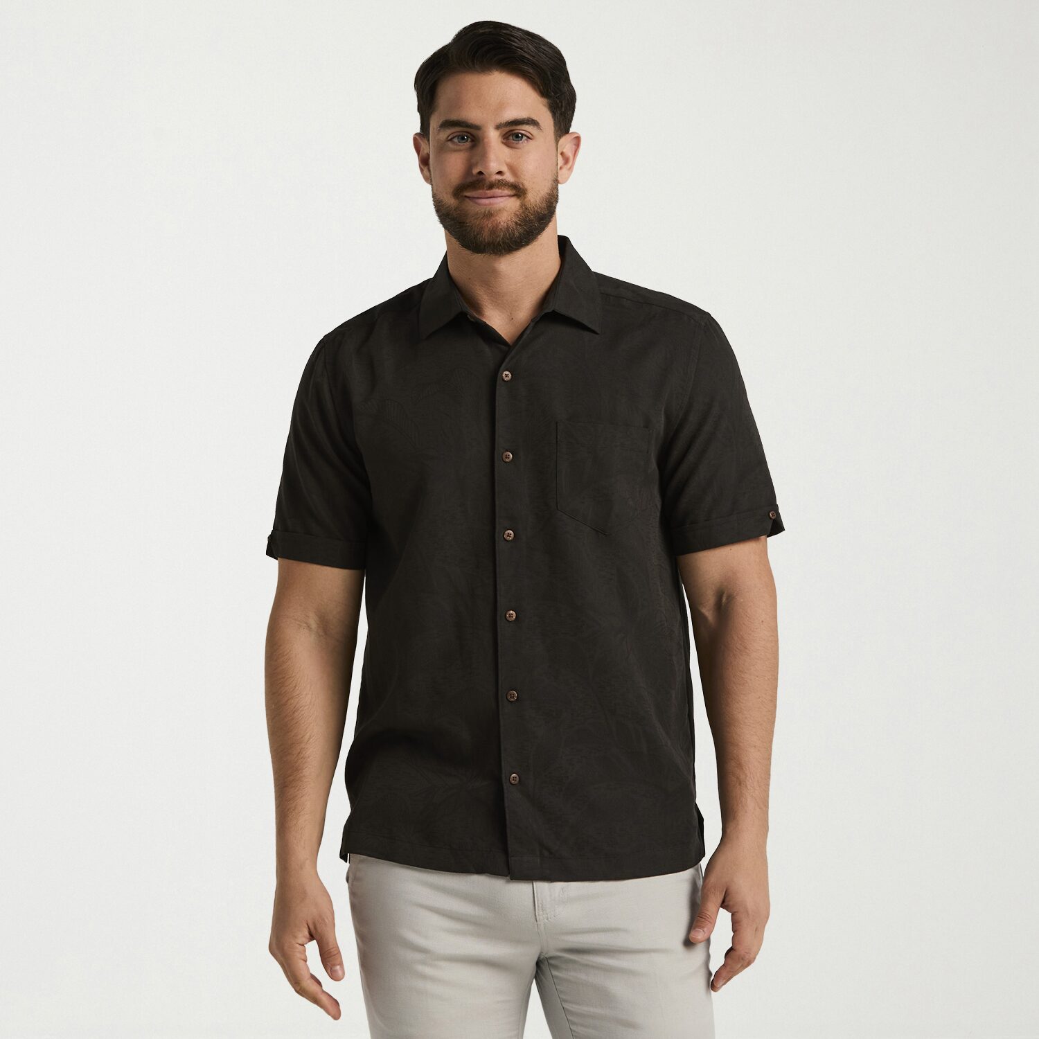 Cubavera Mens Short Sleeve Regular Fit Button-Down Shirt