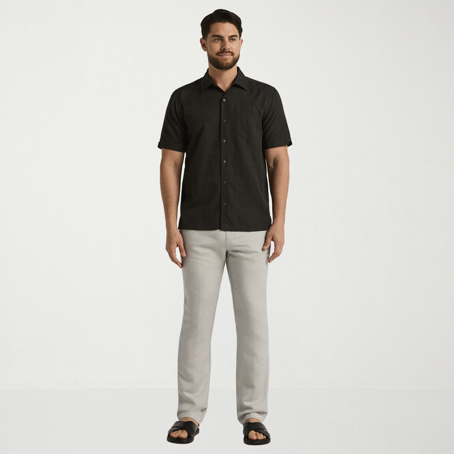 Cubavera Mens Short Sleeve Regular Fit Button-Down Shirt