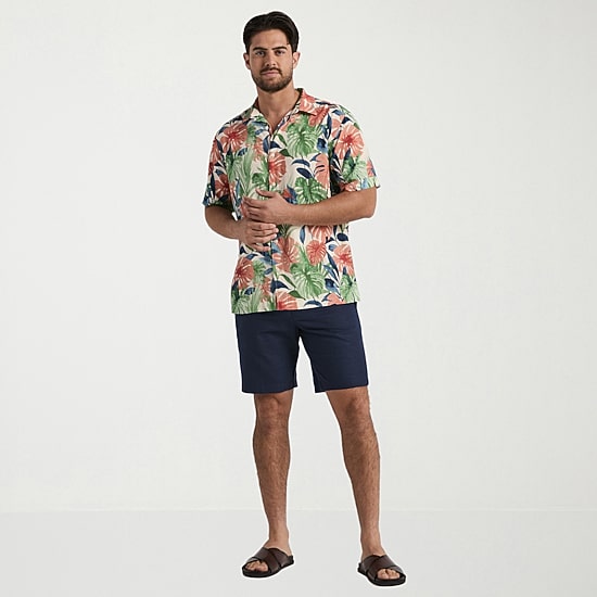 Cubavera Mens Short Sleeve Regular Fit Button-Down Shirt