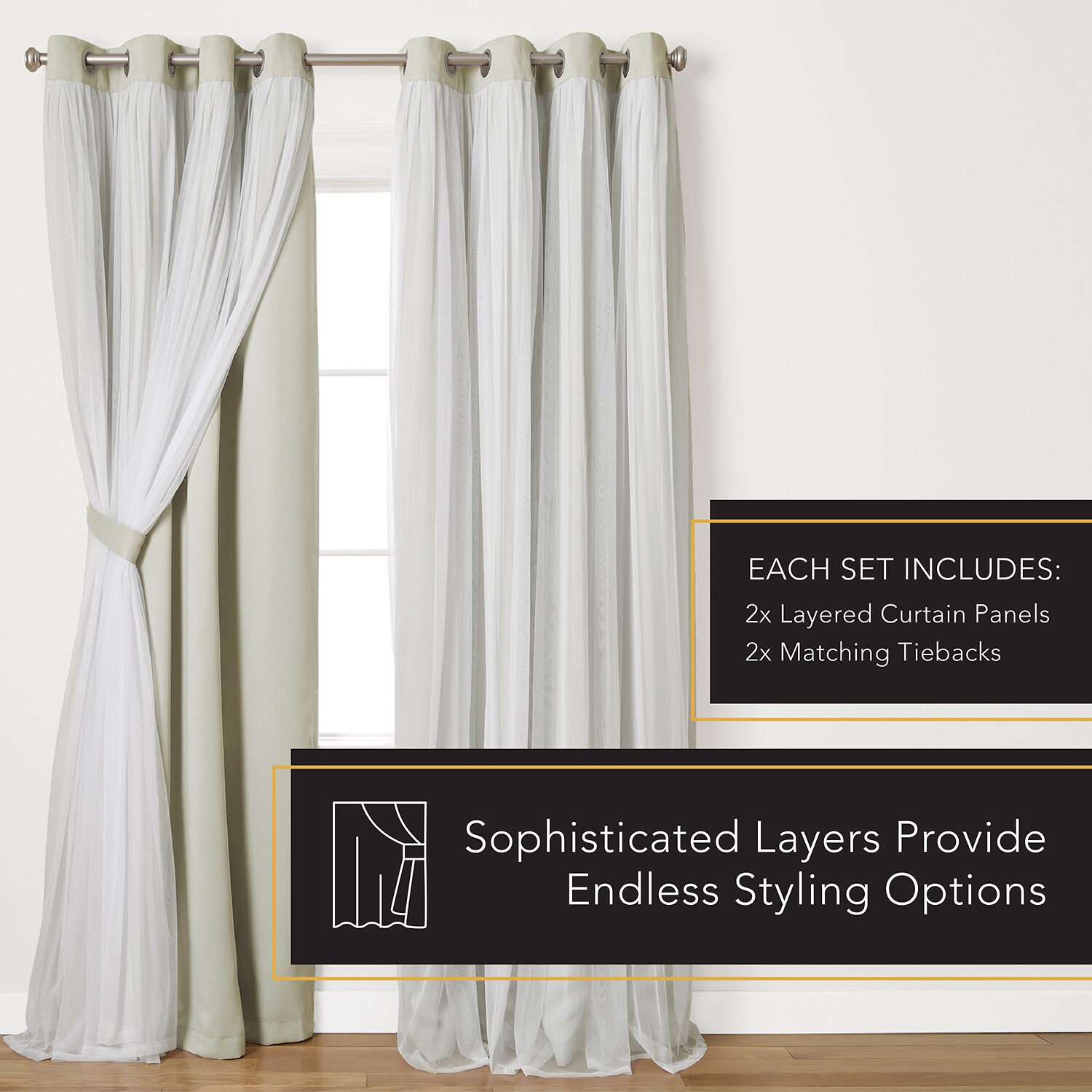 Town And Country Talia Grommet Top Room Darkening Set of 2 Curtain Panel
