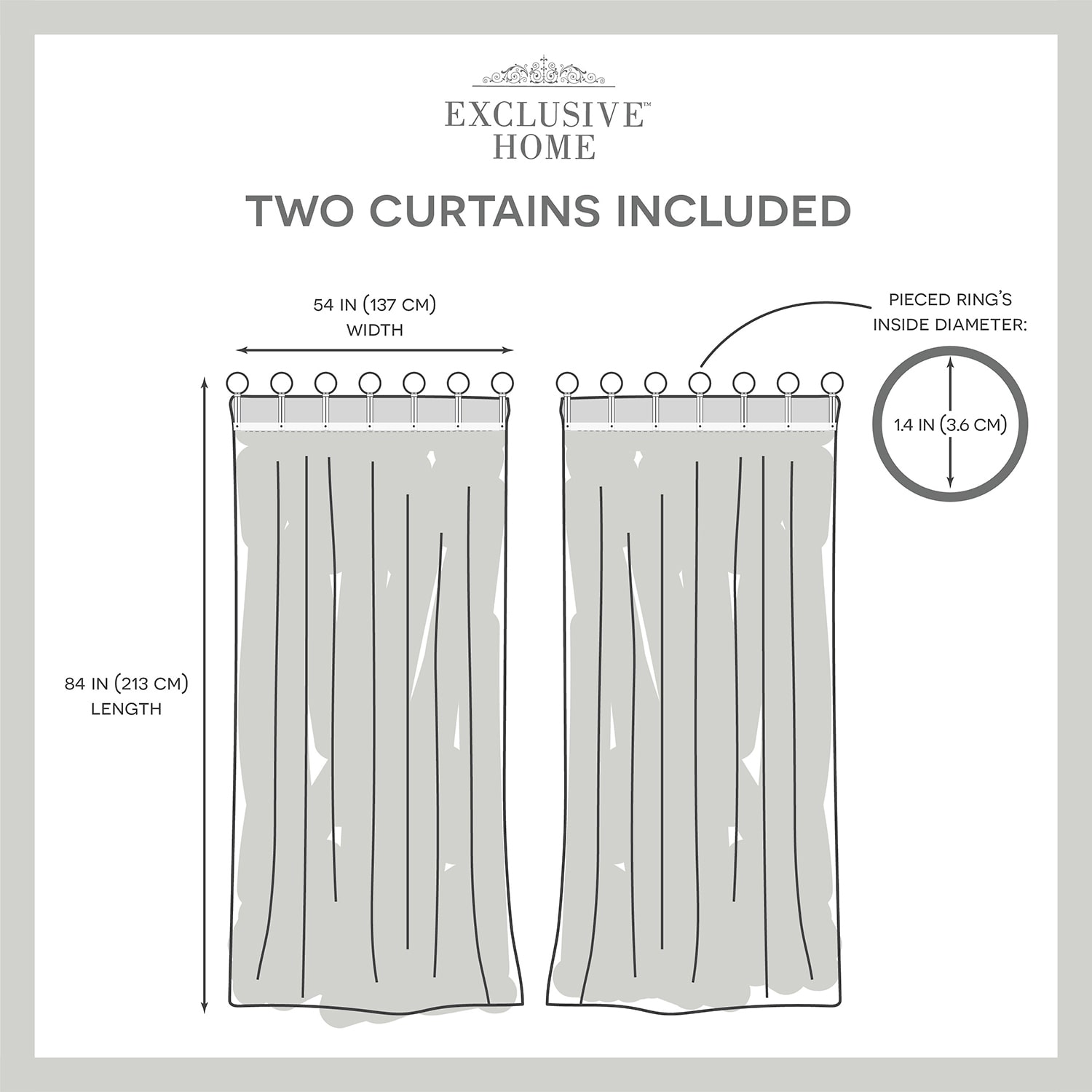 Exclusive Home Curtains Hawkins Ring Top Sheer Set of 2 Curtain Panel