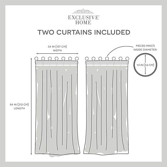 Exclusive Home Curtains Hawkins Ring Top Sheer Set of 2 Curtain Panel