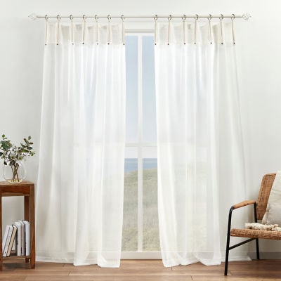 Exclusive Home Curtains Hawkins Ring Top Sheer Set of 2 Curtain Panel