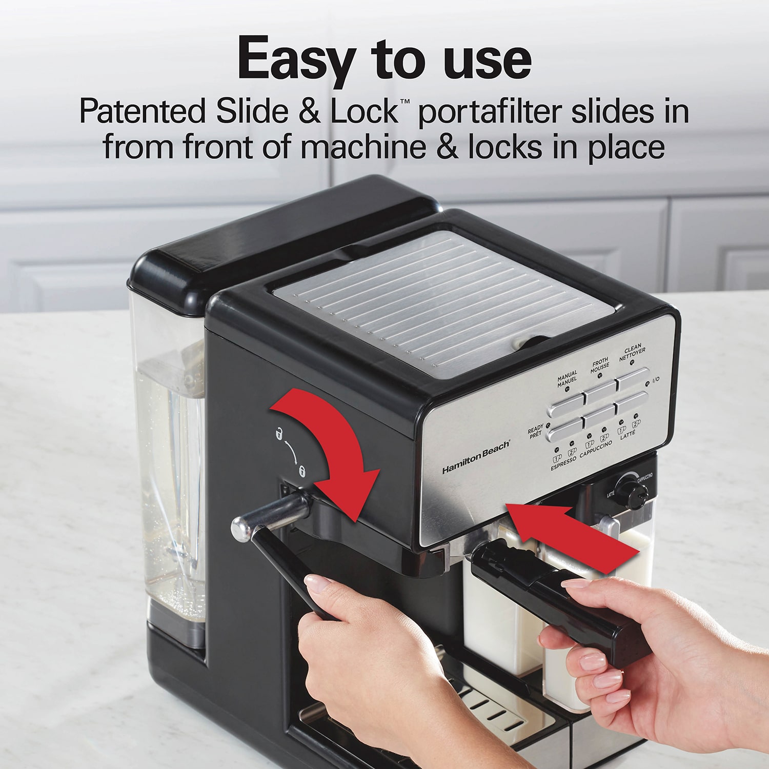 Hamilton Beach Slide & Lock Espresso Machine