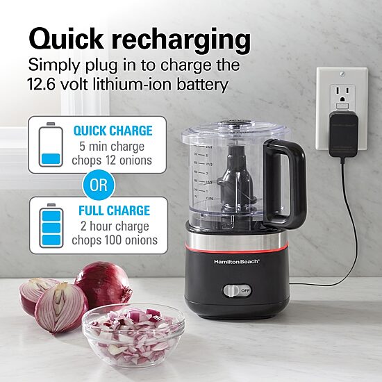 Hamilton Beach Lithium Ion 4 Cups Food Processor