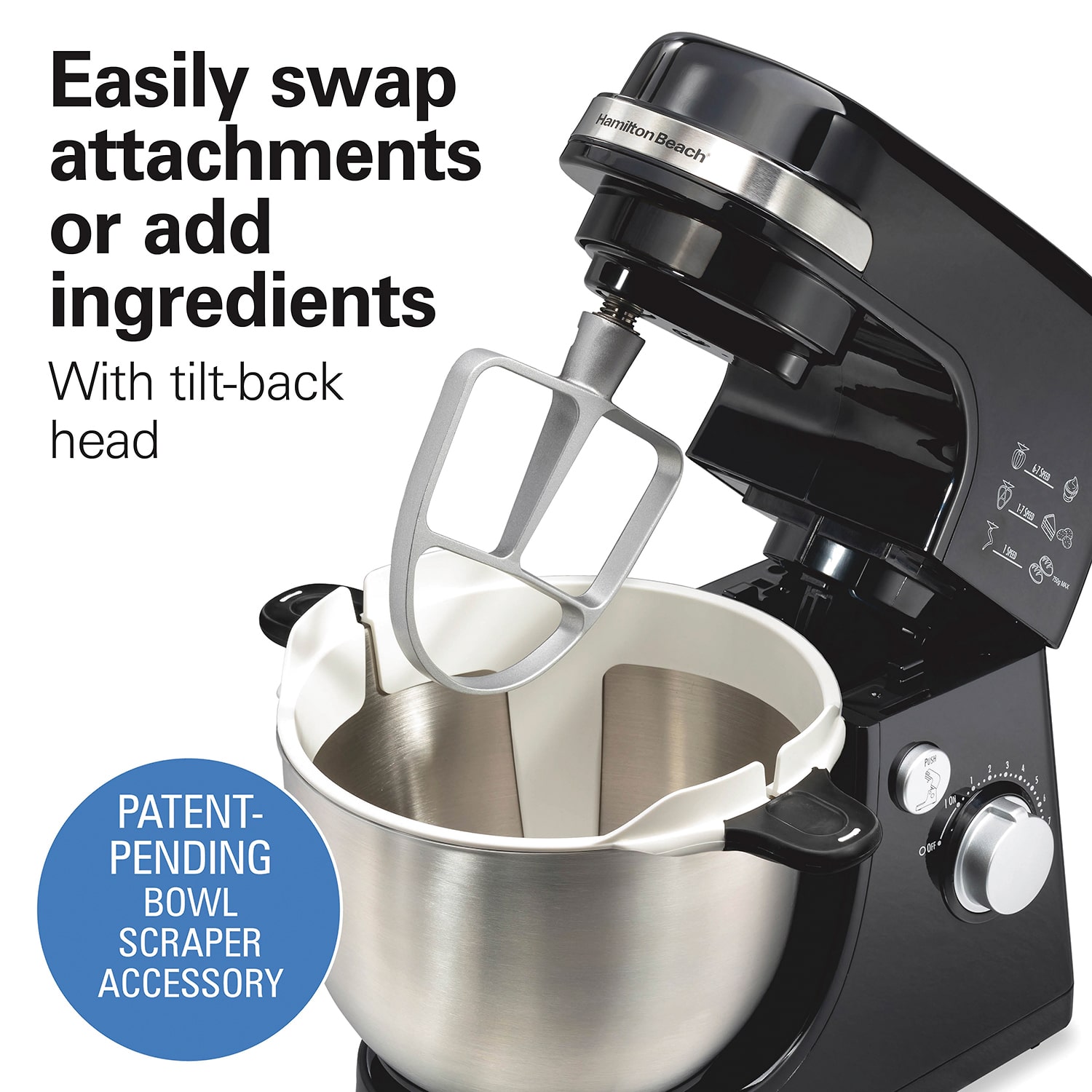 Hamilton Beach Stack & Scrape 4 Qt Stand Mixer