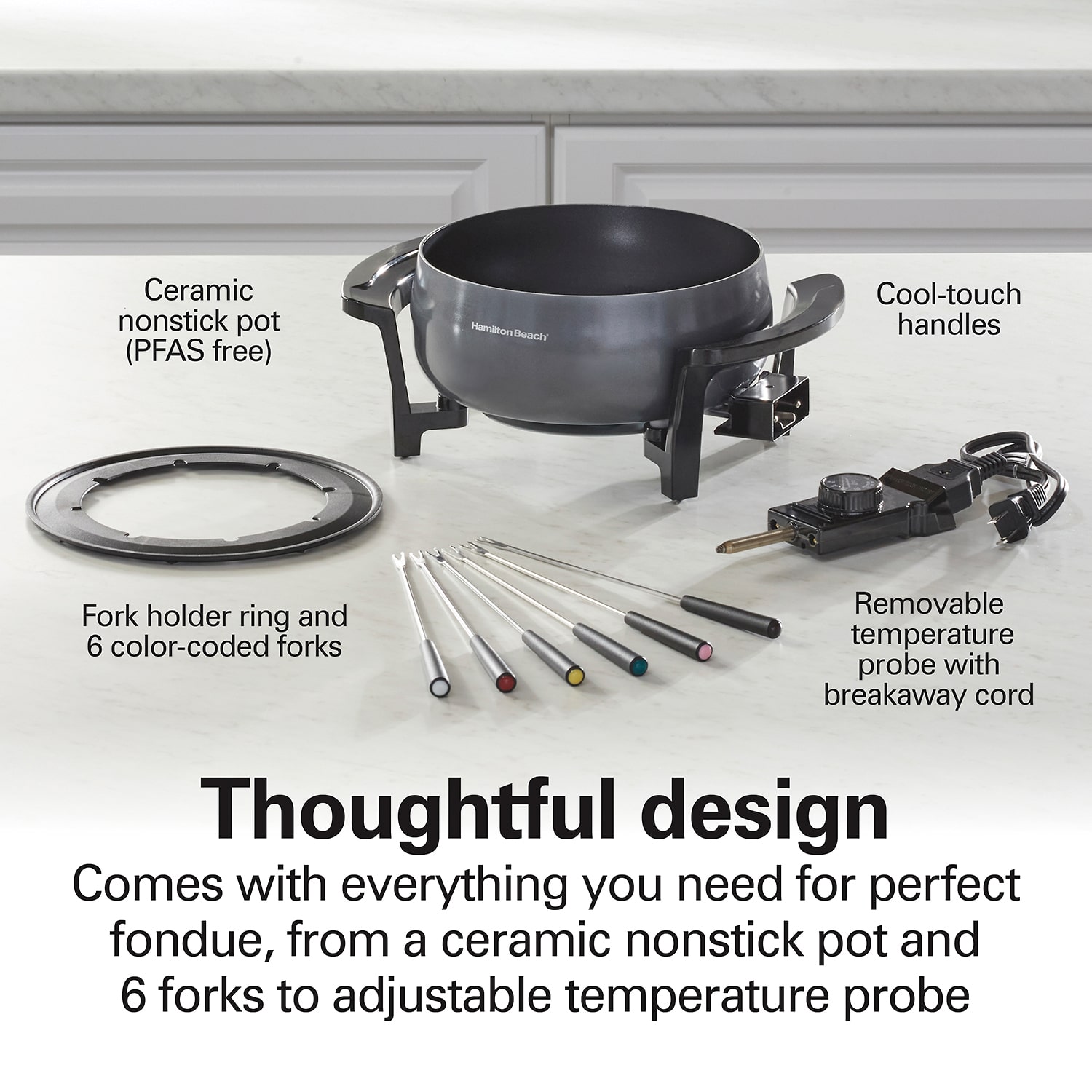 Hamilton Beach 6-pc. Stainless Steel Non-Stick Fondue Pot