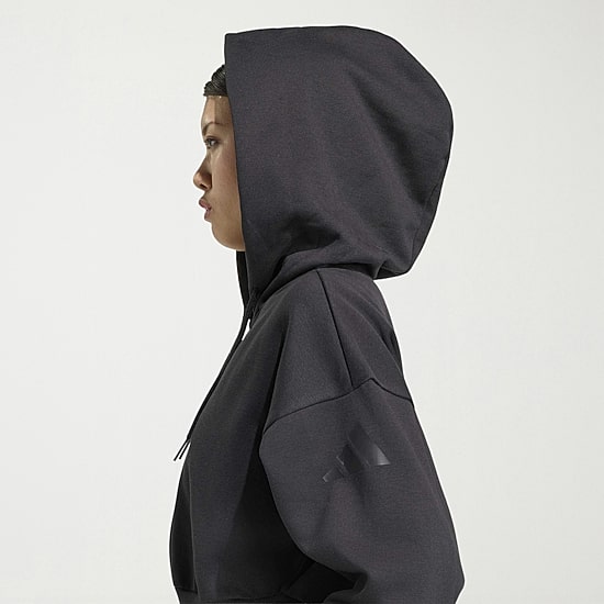adidas Womens Long Sleeve Fleece Zipper Hoodie