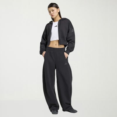adidas Womens Long Sleeve Fleece Zipper Hoodie
