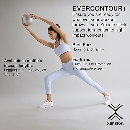 Xersion Evercontour+ Womens Moisture Wicking High Rise 28" Active Skinny Full Length Leggings In Gray