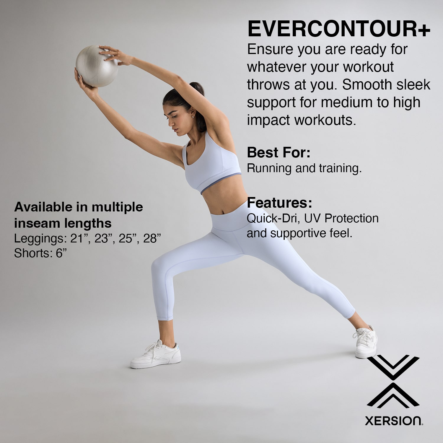 Xersion EverContour+ Womens Moisture Wicking High Rise 28" Active Full Length Leggings