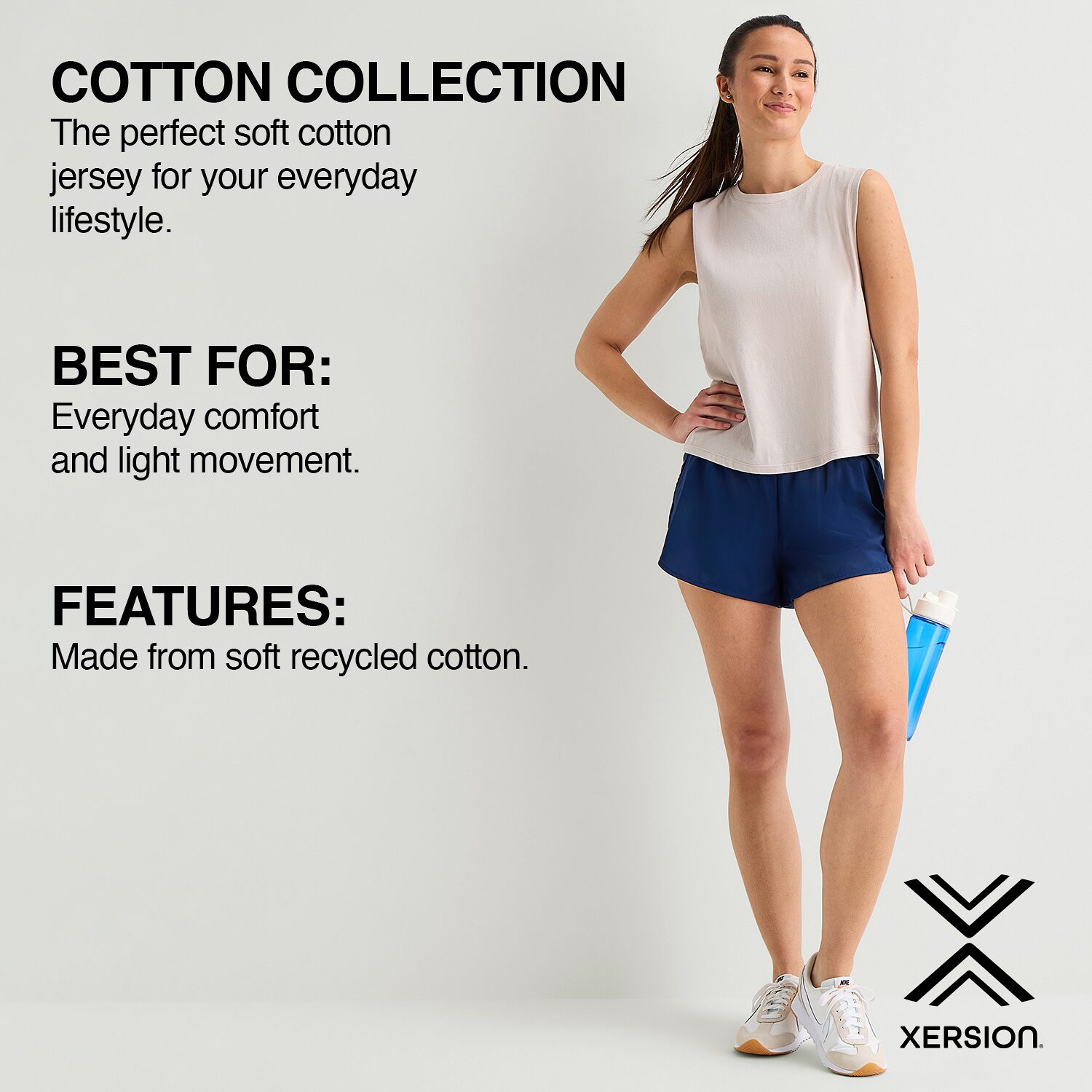 Xersion Womens Cotton Crew Neck Short Sleeve T-Shirt Plus